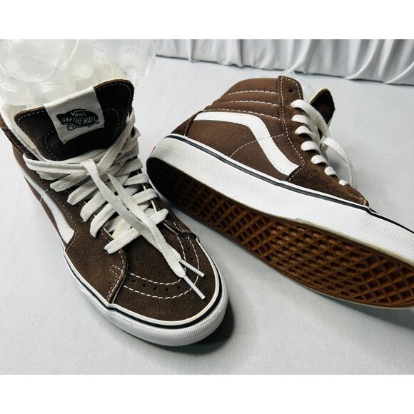 Vans Off The Wall Brown & White High-Top Sneakers Womens 6 - Picture 4 of 8